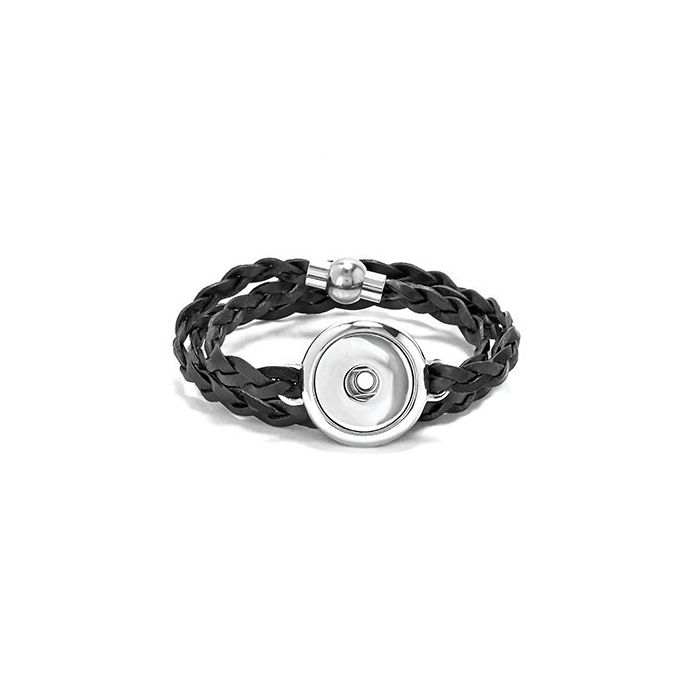 Braided Leather Wrap Bracelet 20.5"