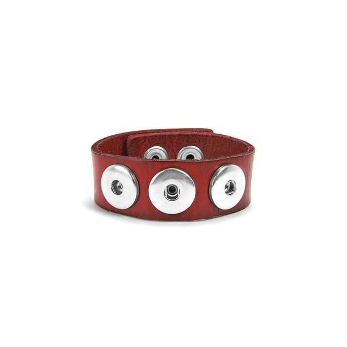 Maroon Leather Bracelet 7" - 8.5"