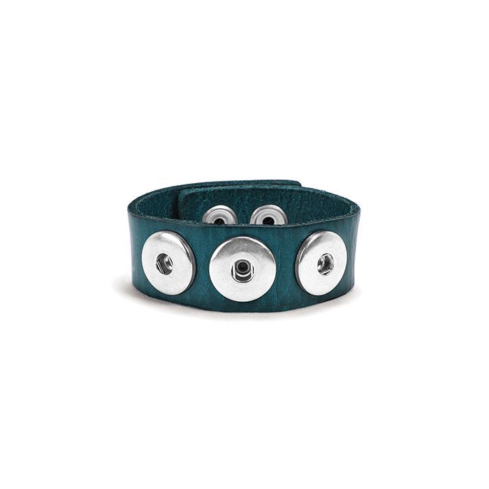 Blue Leather Bracelet 7" - 8.5"