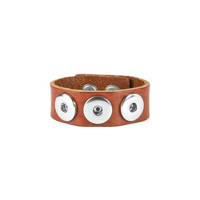 Lt. Brown Leather Bracelet 7" - 8.5"