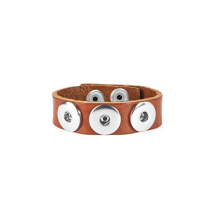 Thin Lt. Brown Leather Bracelet 7" - 8.5"